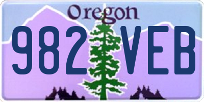 OR license plate 982VEB