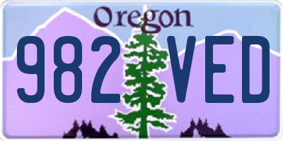 OR license plate 982VED