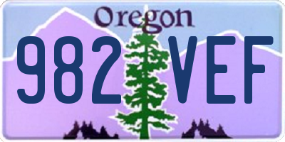 OR license plate 982VEF