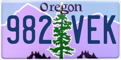OR license plate 982VEK