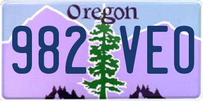 OR license plate 982VEO