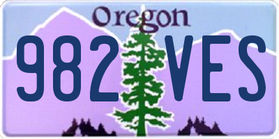 OR license plate 982VES