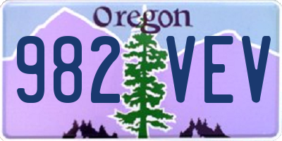 OR license plate 982VEV