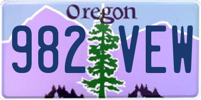 OR license plate 982VEW