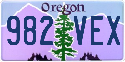 OR license plate 982VEX