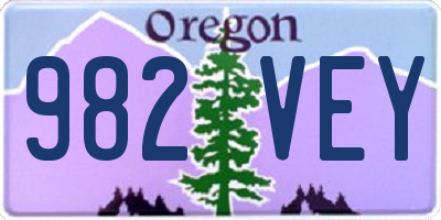 OR license plate 982VEY