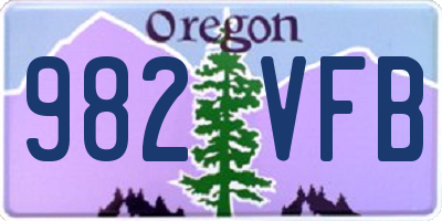 OR license plate 982VFB