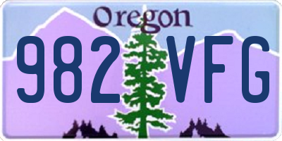 OR license plate 982VFG
