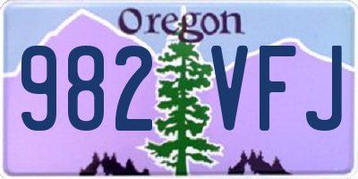 OR license plate 982VFJ