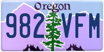 OR license plate 982VFM