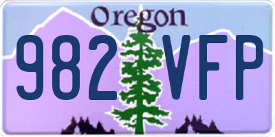 OR license plate 982VFP