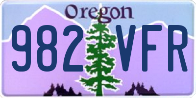 OR license plate 982VFR