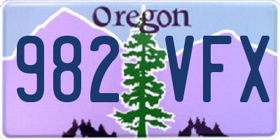 OR license plate 982VFX