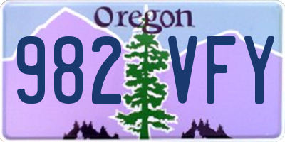 OR license plate 982VFY