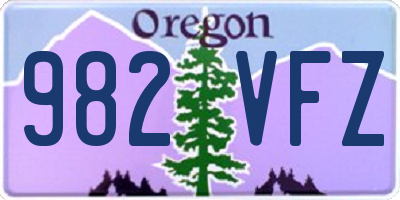 OR license plate 982VFZ
