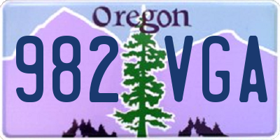 OR license plate 982VGA