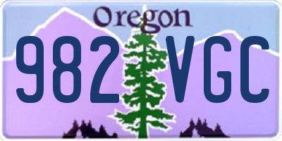 OR license plate 982VGC