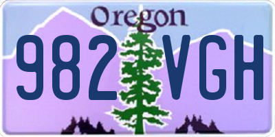 OR license plate 982VGH