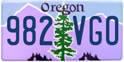 OR license plate 982VGO