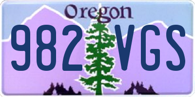OR license plate 982VGS