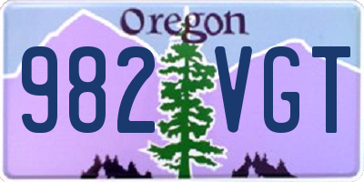 OR license plate 982VGT