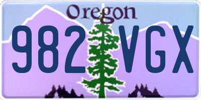 OR license plate 982VGX