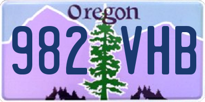OR license plate 982VHB