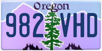 OR license plate 982VHD