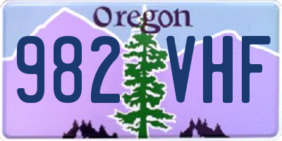 OR license plate 982VHF