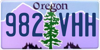 OR license plate 982VHH