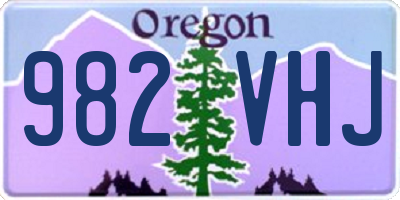 OR license plate 982VHJ