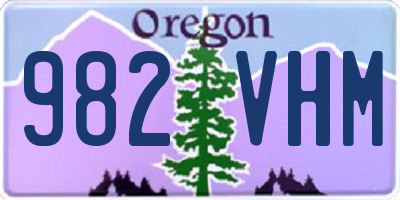 OR license plate 982VHM