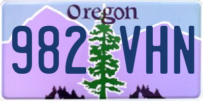OR license plate 982VHN