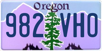 OR license plate 982VHO