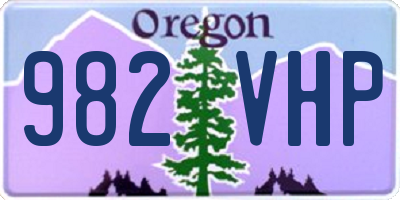 OR license plate 982VHP