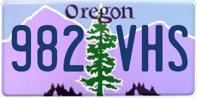 OR license plate 982VHS