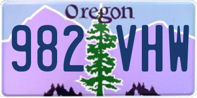 OR license plate 982VHW