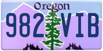 OR license plate 982VIB