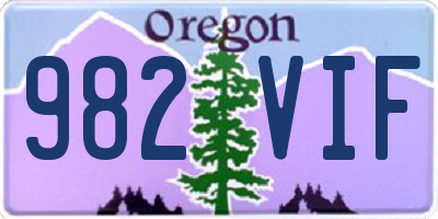 OR license plate 982VIF