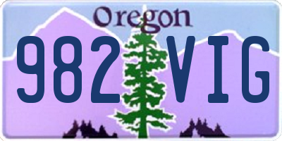 OR license plate 982VIG