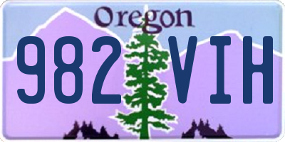 OR license plate 982VIH