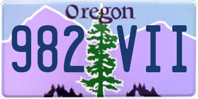 OR license plate 982VII