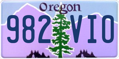 OR license plate 982VIO