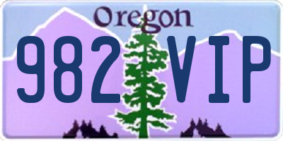 OR license plate 982VIP