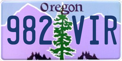 OR license plate 982VIR
