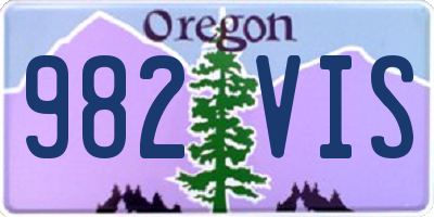 OR license plate 982VIS