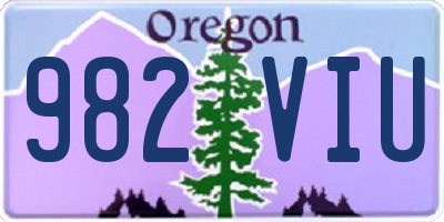 OR license plate 982VIU