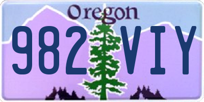 OR license plate 982VIY