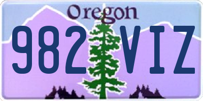OR license plate 982VIZ