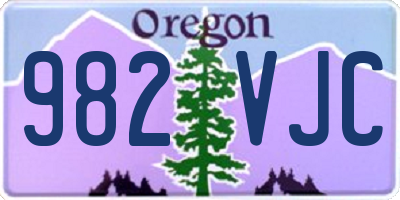 OR license plate 982VJC